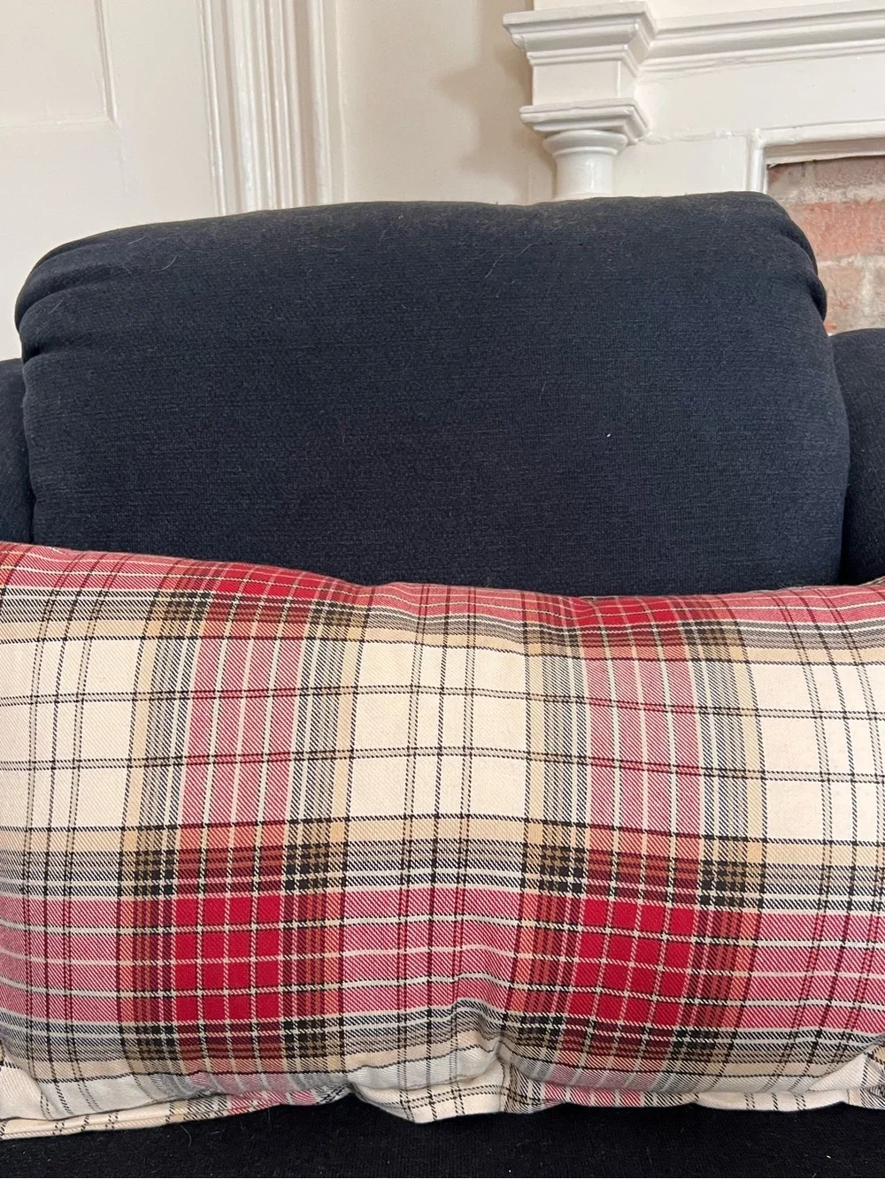 Lauren Ralph Lauren Tartan Plaid Cotton Lumbar Pillow Down Filled 27” x 16” NWOT